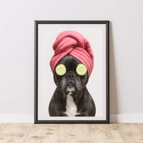 60 Second Makeover French Bulldog Chilling Animal Print Paper Poster, A4, Multicolour