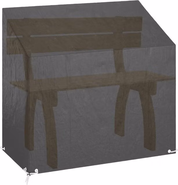 Berkfield Home Garden Bench Cover with 8 Eyelets, Black, W/D/H: 130 x 70 x 70/88 cm