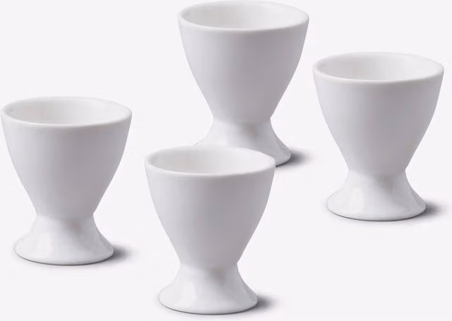 WM Bartleet & Sons Porcelain Single Egg Cup Set of 4 in White