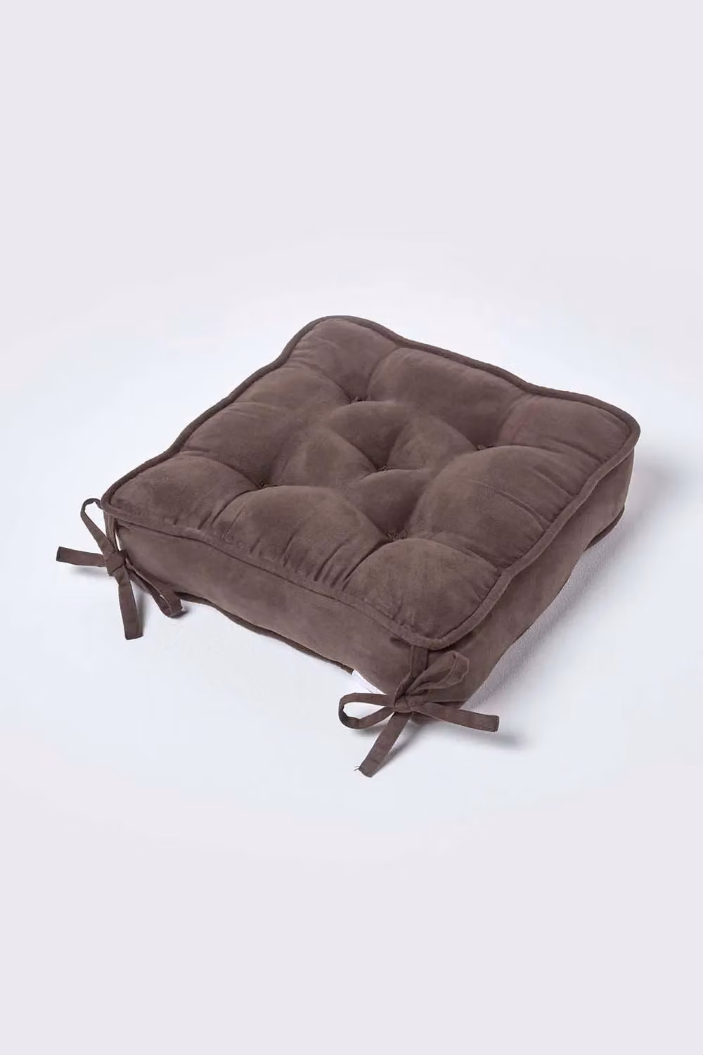 Homescapes Faux Suede Dining Chair Booster Cushion in Brown, W/D/H: 40 x 40 x 10 cm – 2