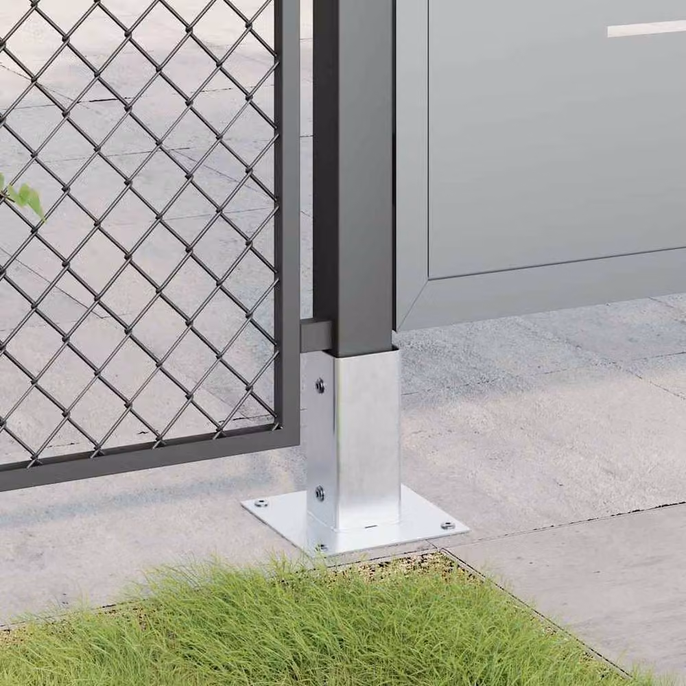 Berkfield Home Square Post Bases, 12 Pack, Silver Galvanised Steel, 71 x 71 mm – 2
