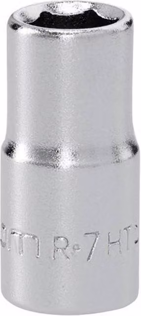 Facom R.7HT 6-Point Standard Socket 1/4in Drive 7mm in Silver Chrome Vanadium Steel