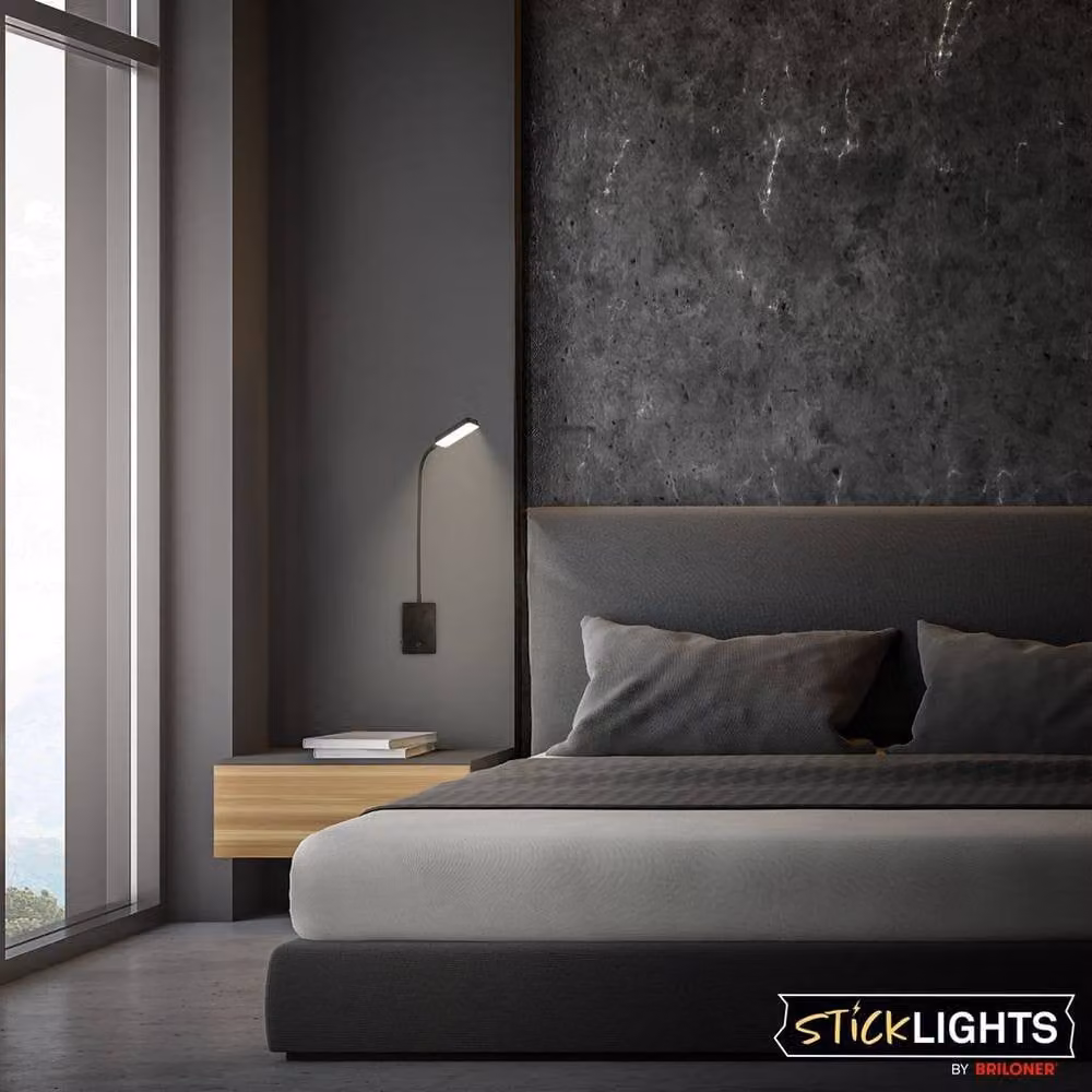 Briloner Sticklights Rechargeable LED Wall Light, Black, W/D/H: 50 x 6 x 3 cm – 8