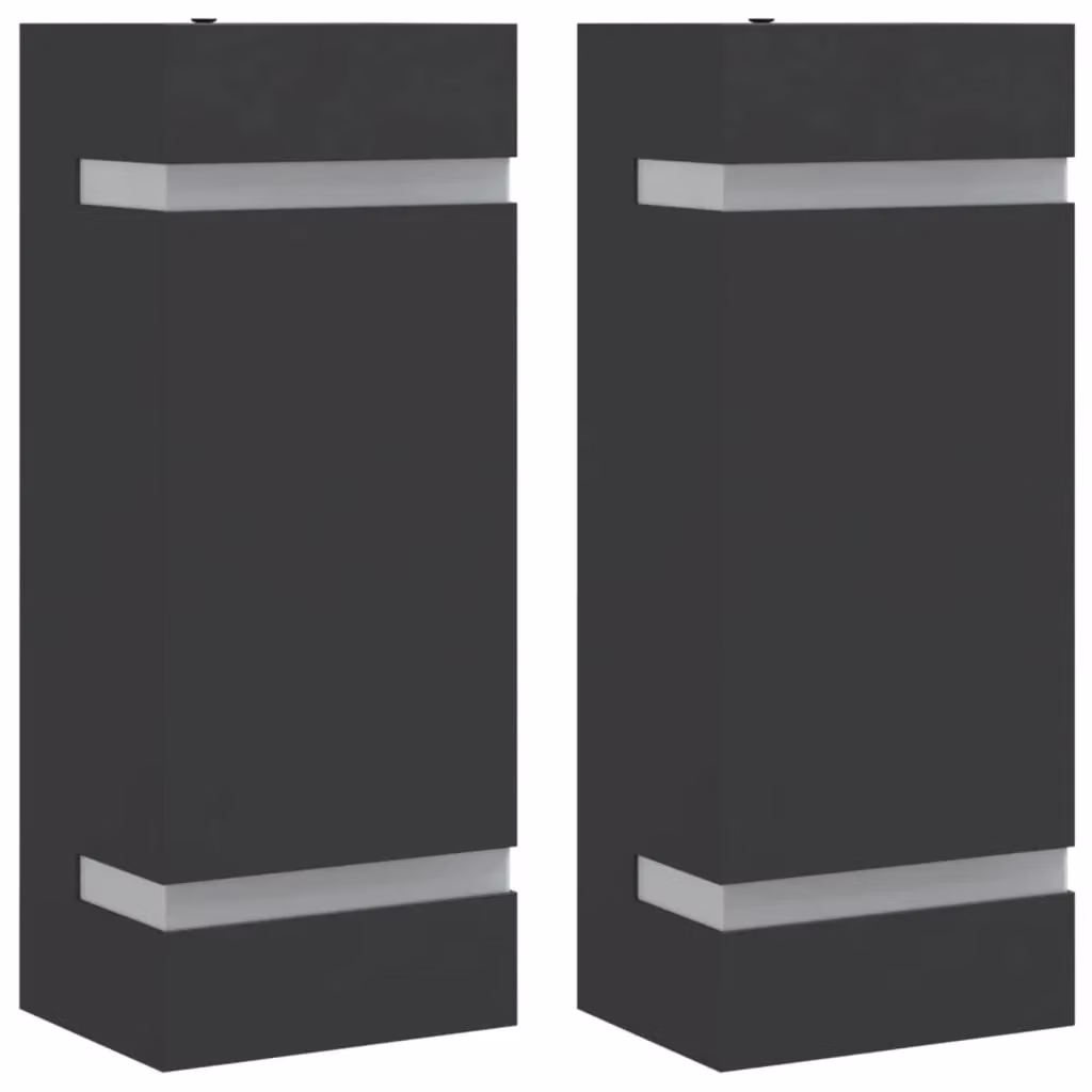 Berkfield Home Set of 2 Black Stainless Steel Modern Outdoor Wall Lights – 2