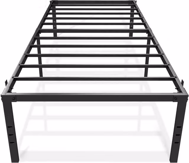 Crystals Modern Metal Bed Frame in Black, W/D/H: 120 x 200 cm – 1
