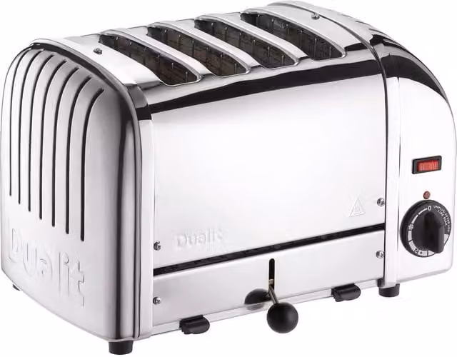 Dualit Classic 4 Slot Stainless Steel Toaster with Timer in Silver