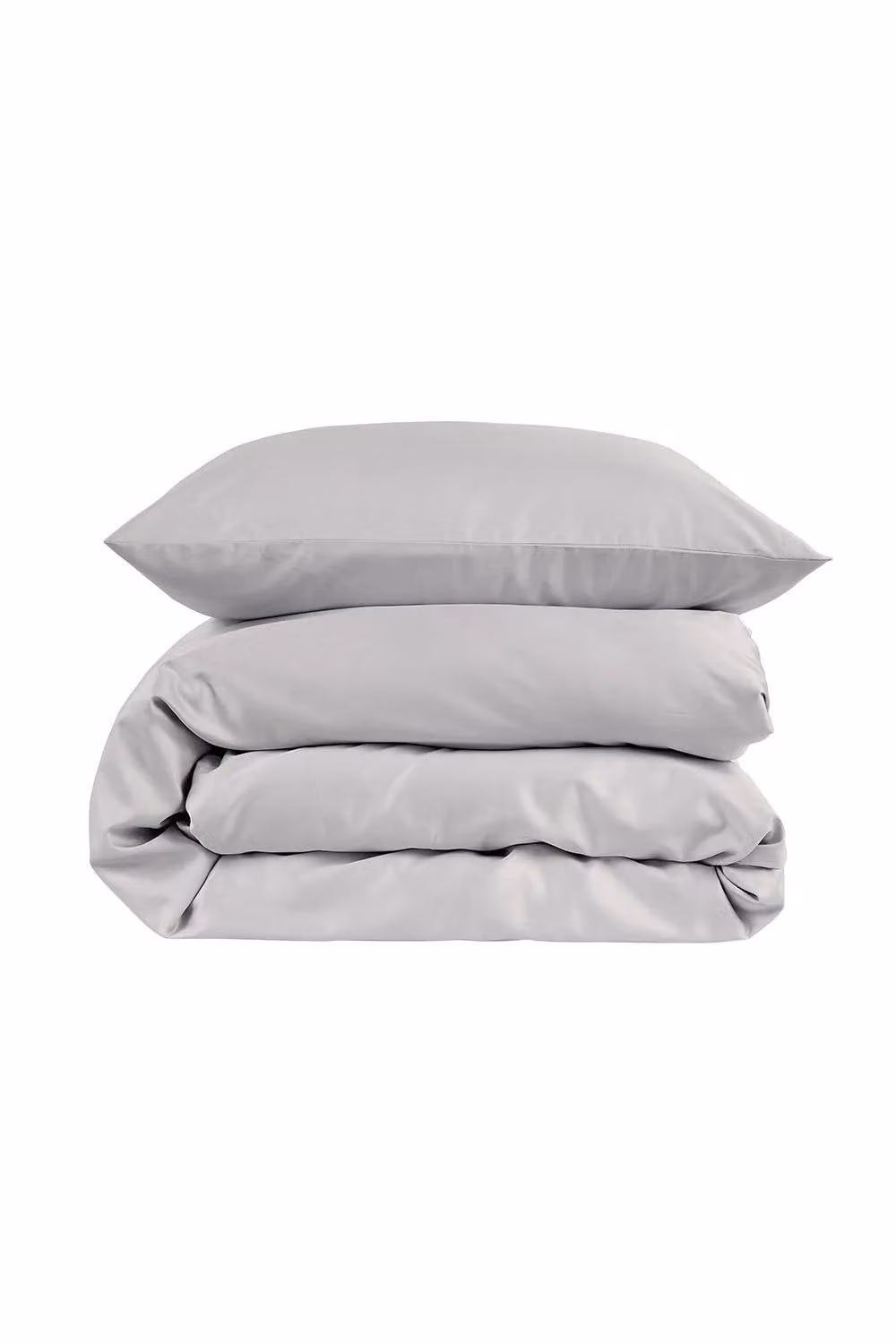 Christy 400 Thread Count Mako Satin Cotton Duvet Cover and Pillowcase Set in Grey, W/D/H: 200 x 200 cm and 50 x 75 cm – 1