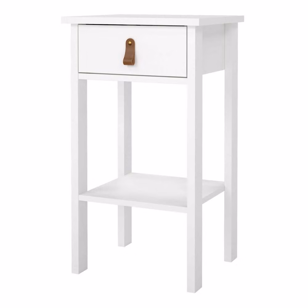 Wyld Haus Wildberry Matt White Bedside Table with 1 Drawer and Bottom Shelf, W/D/H: 40 x 34 x 70 cm – 3