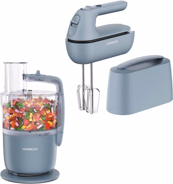 Kenwood Go Super Compact Food Processor and Hand Mixer in Storm Blue