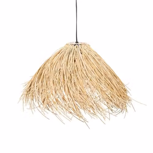 ValueLights Solar Powered Natural Grass Hanging Pendant Light for Garden and Terrace, Green and Wood, Warm White – 1