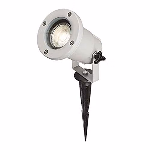 Netlighting Knightsbridge LED GU10 Ground Spike Garden Light, Grey Aluminium, IP65 Dimmable