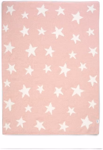Mamas & Papas Star Chenille Pink Knitted Throw