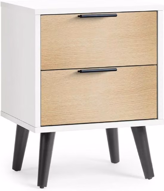 Cheshire Premium Arden 2 Drawer Bedside Unit in White and Oak – 1
