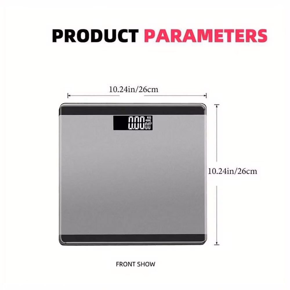 EONLION 3-in-1 Digital Bathroom Scale with Glass Surface and Digital Display in Grey – 2