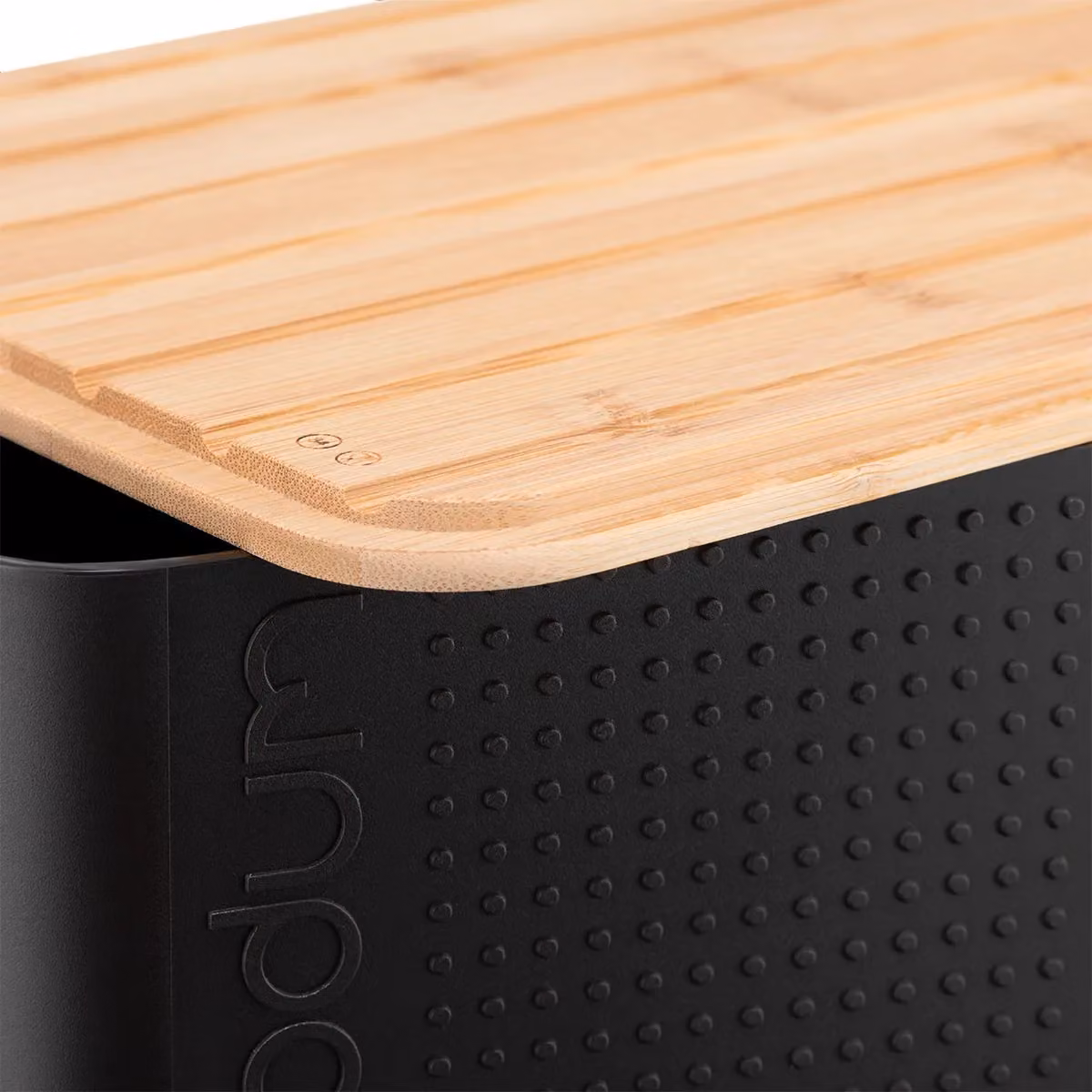 Bodum BISTRO Bread Box in Black with Bamboo Cutting Board Lid – 3
