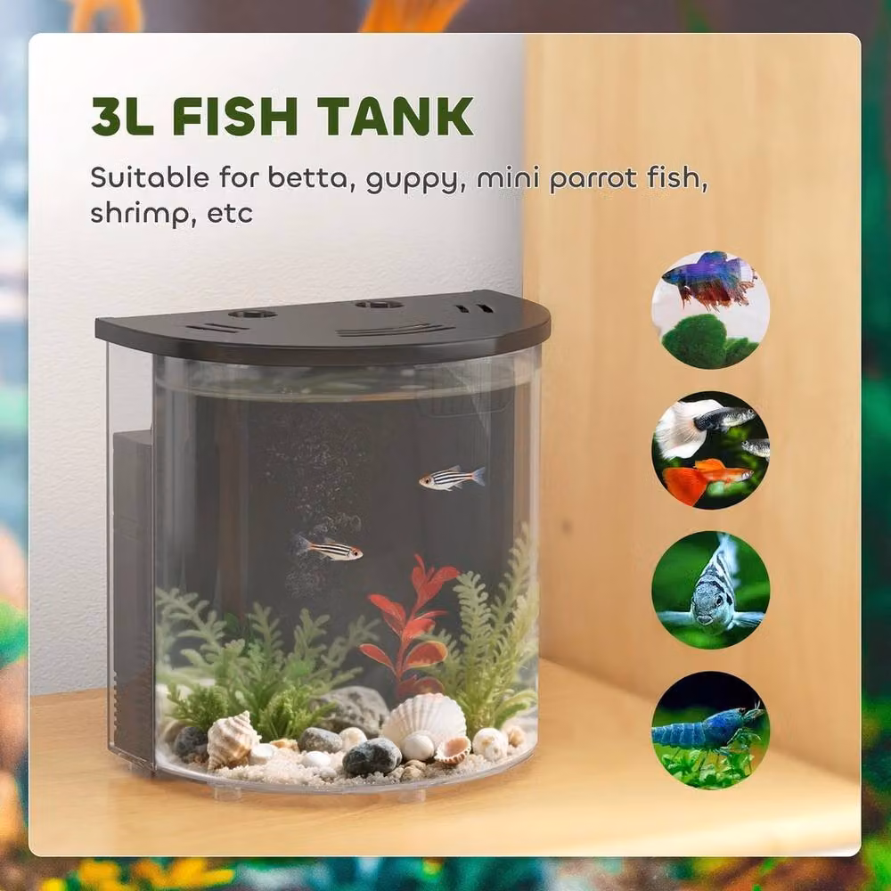EONLION Nano Aquarium Starter Kit with Filter System, Black – 3
