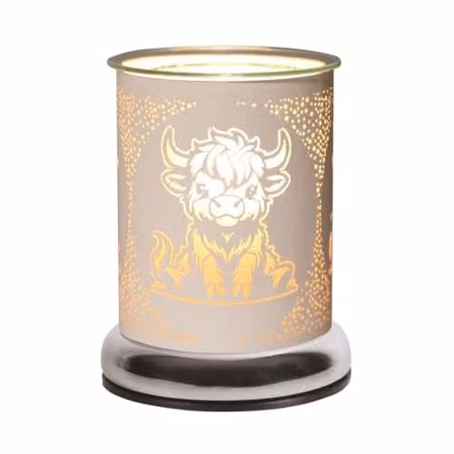 Aroma Accessories Highland Cow Electric Touch Wax Melter, White, Height: 17 cm