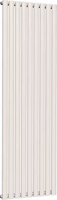 Lux Heat Oval Coloured Vertical Radiator in White, H 180 cm x W 54 cm