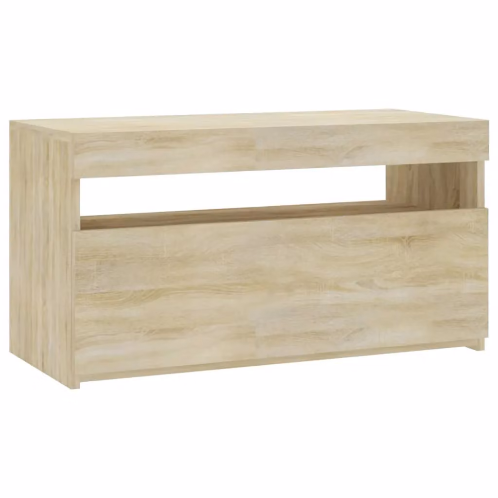 Berkfield Home Modern TV Cabinet with LED Lights in Sonoma Oak Brown, W/D/H: 75 x 35 x 40 cm – 2