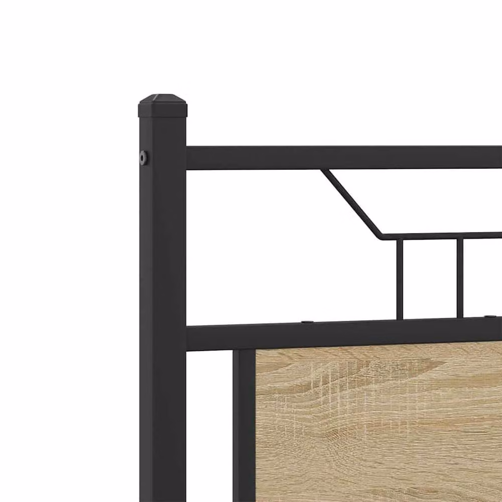 Berkfield Home Sonoma Oak Small Double Bed Frame in Light Oak, W/D/H: 120 x 190 cm – 4