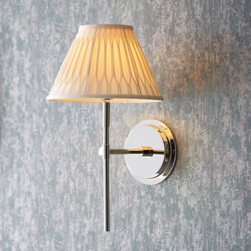Netlighting Rennes & Chatsworth Wall Lamp Shade in White Silk and Metal – 2
