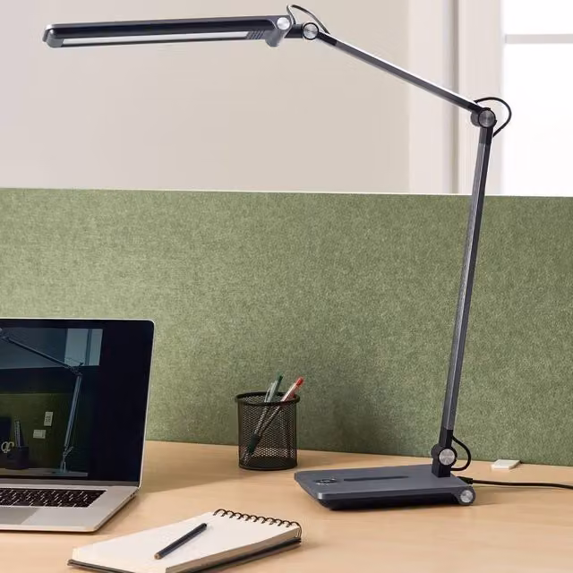 Wyld and Coco Grey Metal Office Desk Lamp with Touch Dimmer and Timer – 1