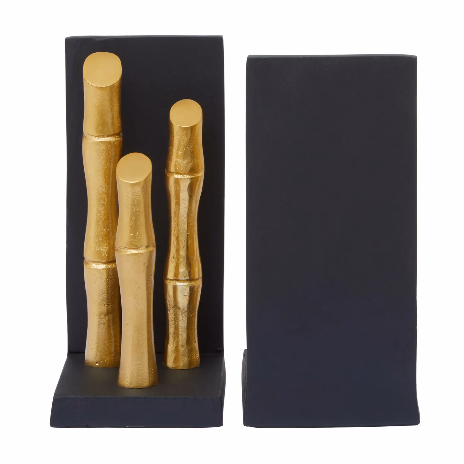 Orsina Hiba Set of Two Gold and Black Metal Bamboo Effect Bookends – 3