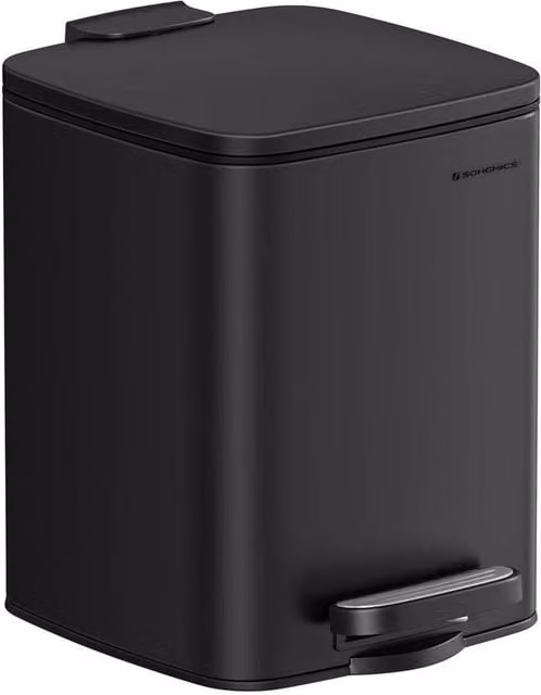Kelvenix 6L Steel Pedal Kitchen Bin in Black with Soft Close and Removable Inner Bucket – 1
