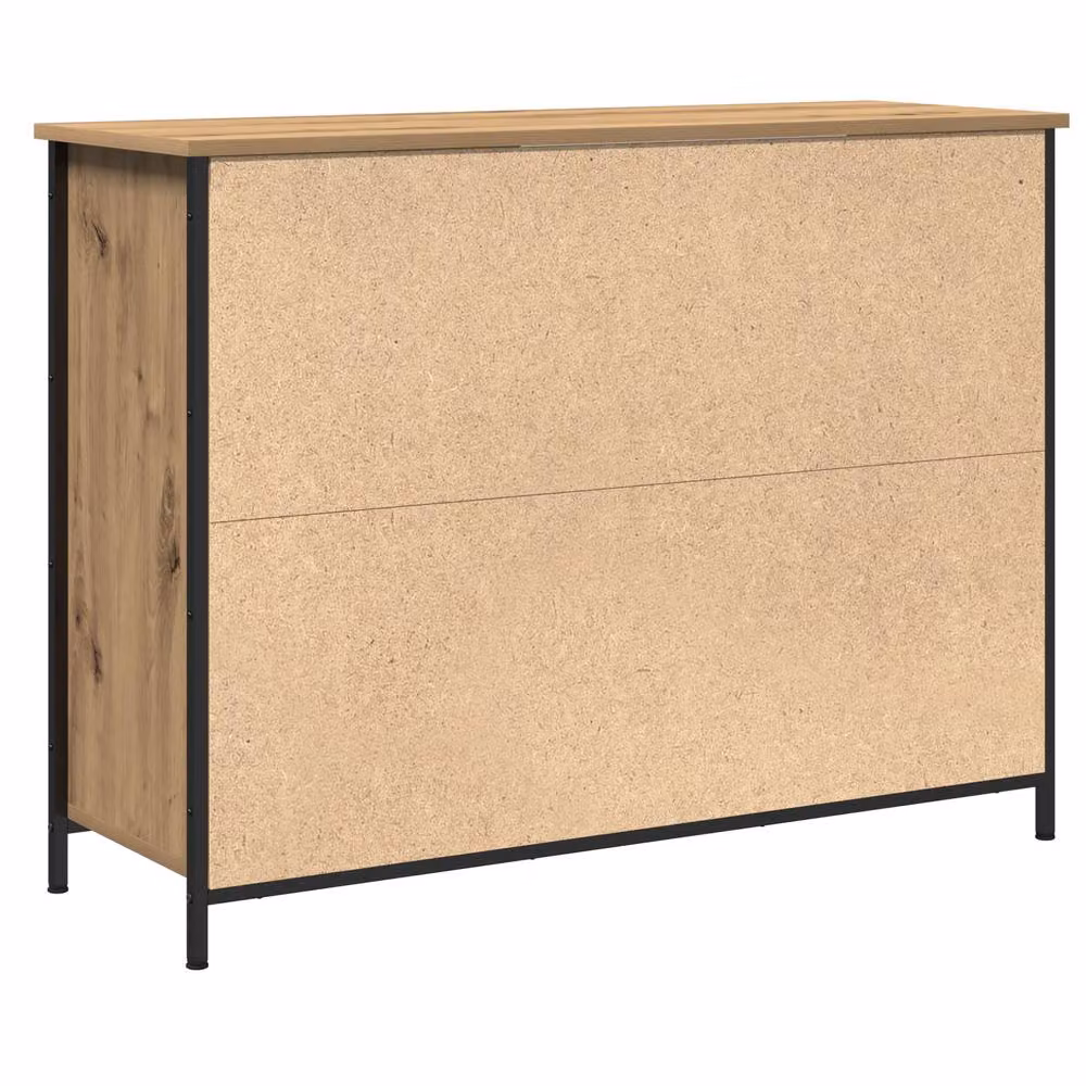 Berkfield Home Artisan Oak Sideboard in Brown, W/D/H: 100 x 35 x 75 cm – 4