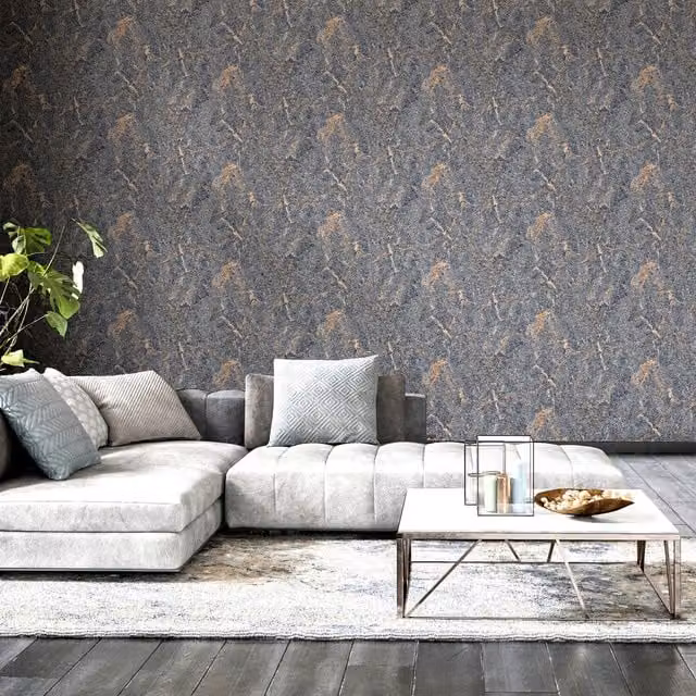 Arthouse Dark Mineral Abstract Wallpaper in Grey