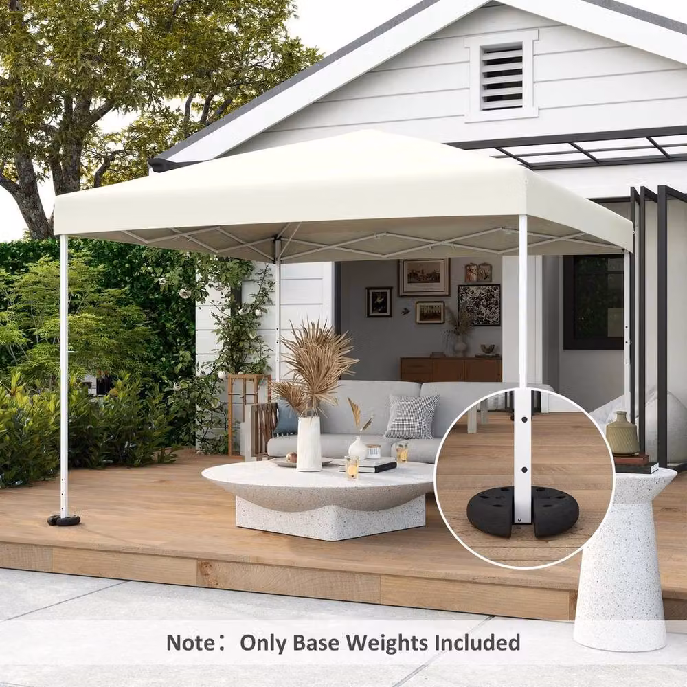 NESTLUNE 4-Piece Gazebo Weight Base Leg Pole Set, Black, W/D/H: 100 x 15 x 15 cm – 4