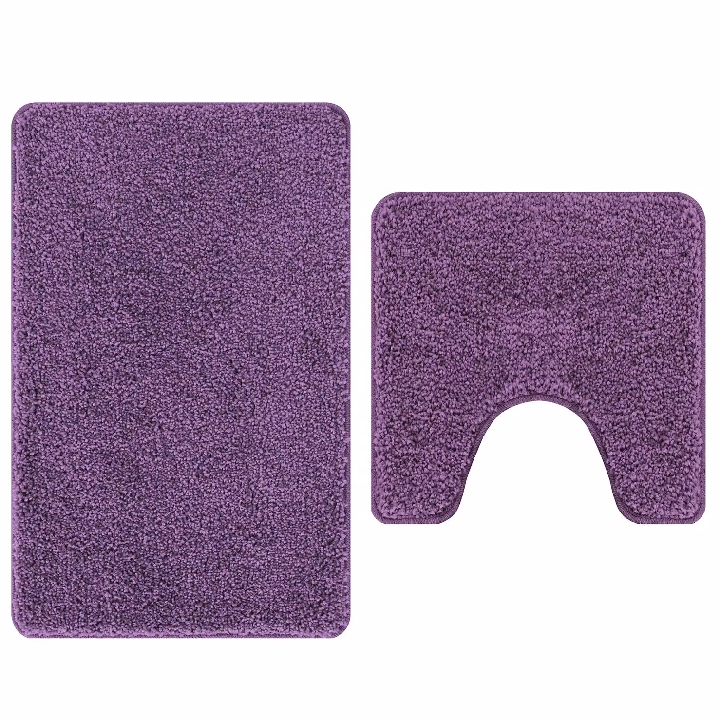 Berkfield Home 2 Piece Non-Slip Purple Microfibre Bath Mat Set – 3