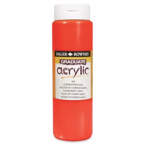 Daler-Rowney Graduate Acrylic Paint, Cadmium Red Hue, 500 ml