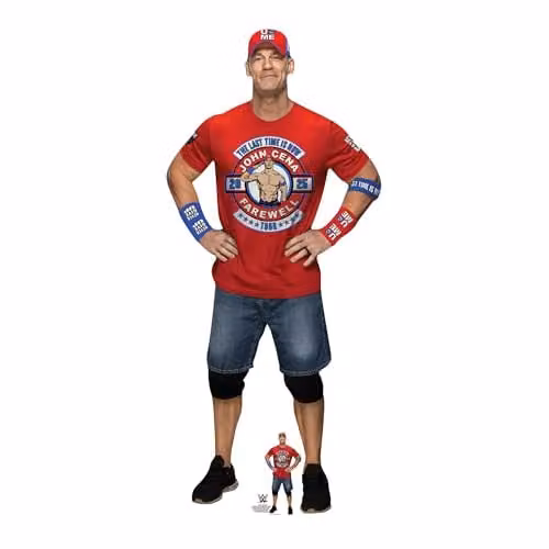 Star Cutouts SC4551 WWE John Cena Farewell Tour Red Shirt Cardboard Cutout for Wrestling Party Decorations and Fan Displays – 1