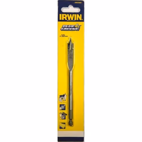 Irwin Blue Groove Flat Screwdriver Bit, 10mm x 152mm, Blue/Silver/Multicolour
