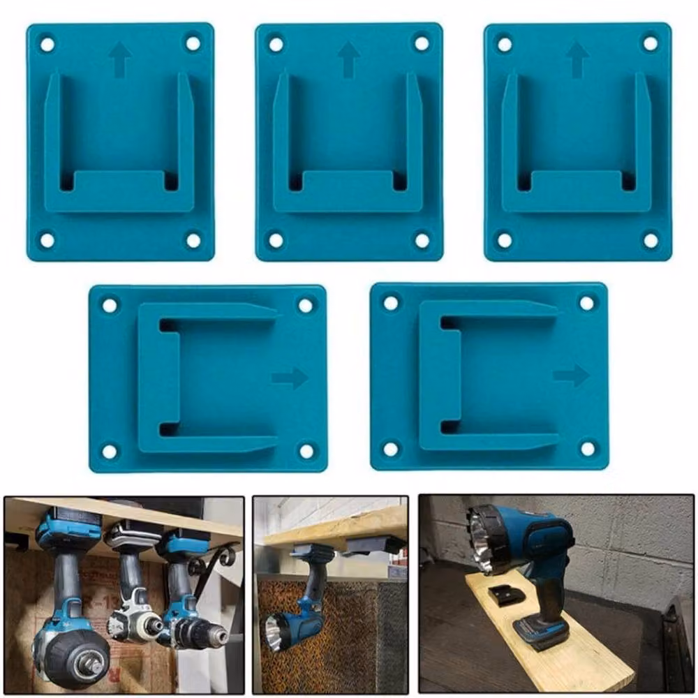 Vogrex 5-Piece Makita LXT Battery and Drill Wall Mount Holders in Turquoise – 3