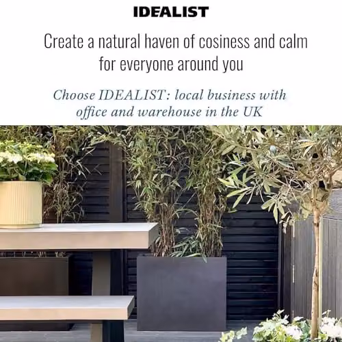 IDEALIST Grey Slate Reinforced Stone 50cm Trough Planter with 40L Capacity – 6