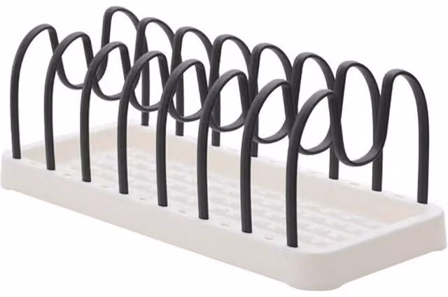 Kelvenix Black Anti-Slip Plastic Kitchen Plate Rack and Pan Lid Holder – 1