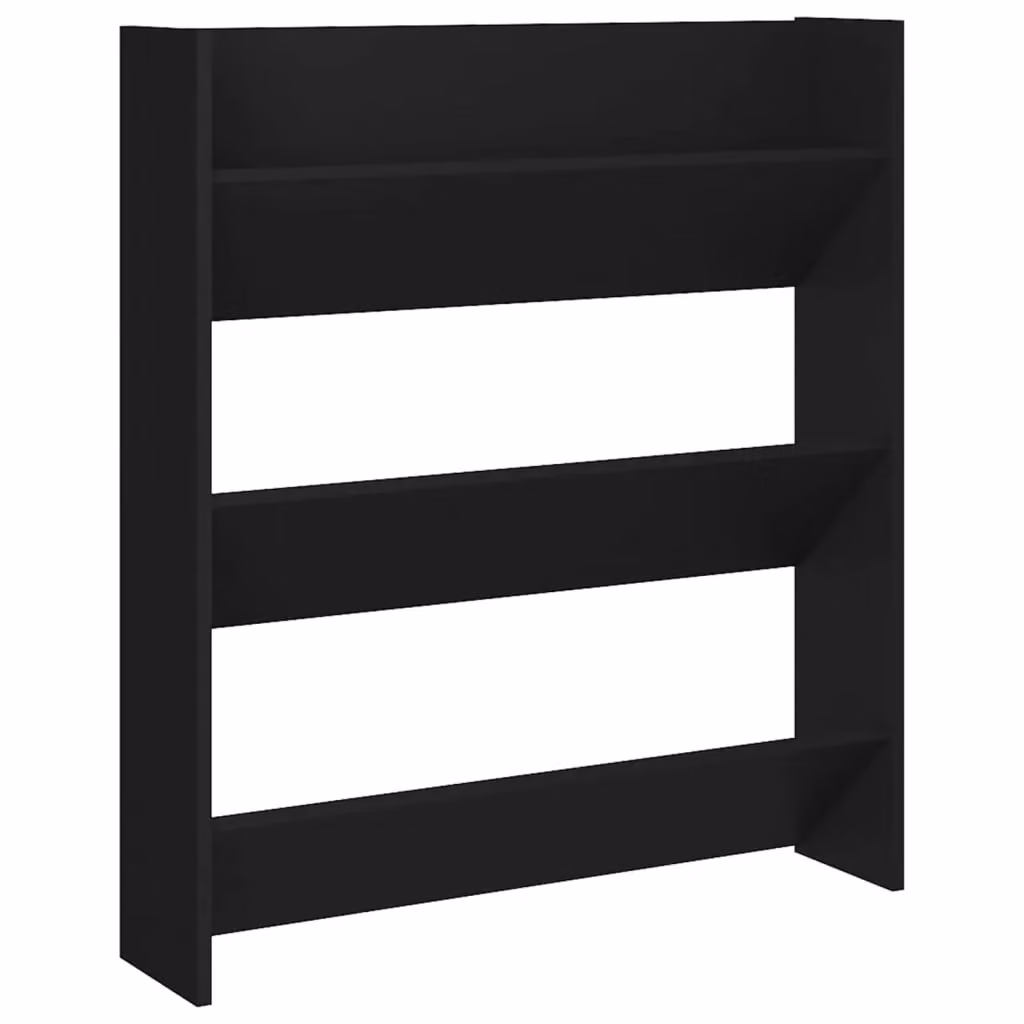 Berkfield Home Modern Wall Mounted Shoe Cabinet in Black, W/D/H: 80 x 18 x 90 cm – 2