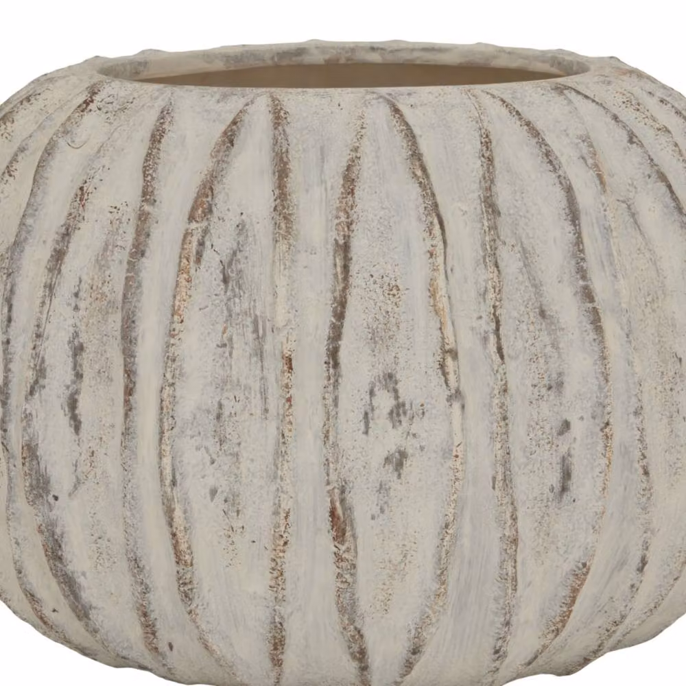 Wyld Haus Wyldbloom Wide White Ceramic Fin Vase H 30 cm x W 30 cm x D 20 cm – 3