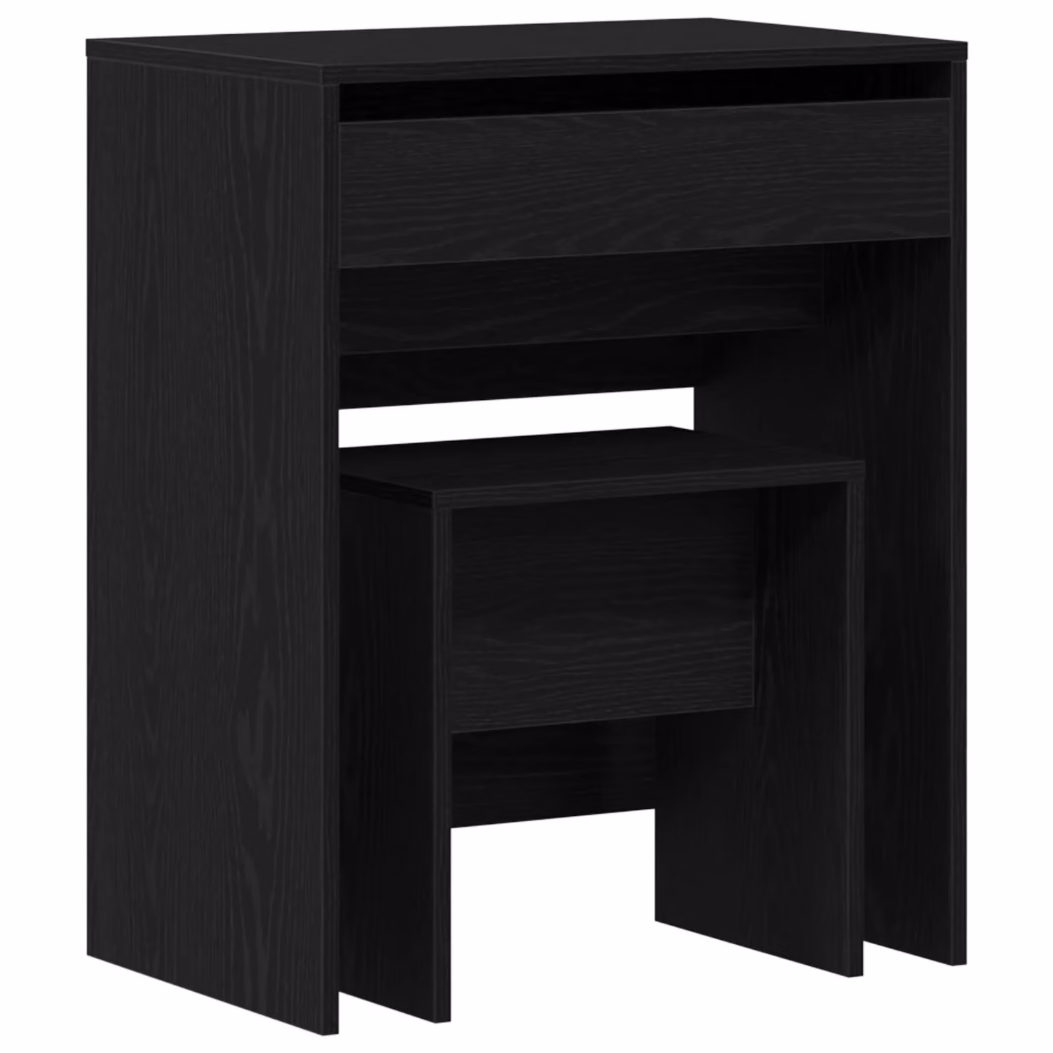 Berkfield Home Minimalist Dressing Table with Mirror in Black Oak Matt Engineered Wood – 2