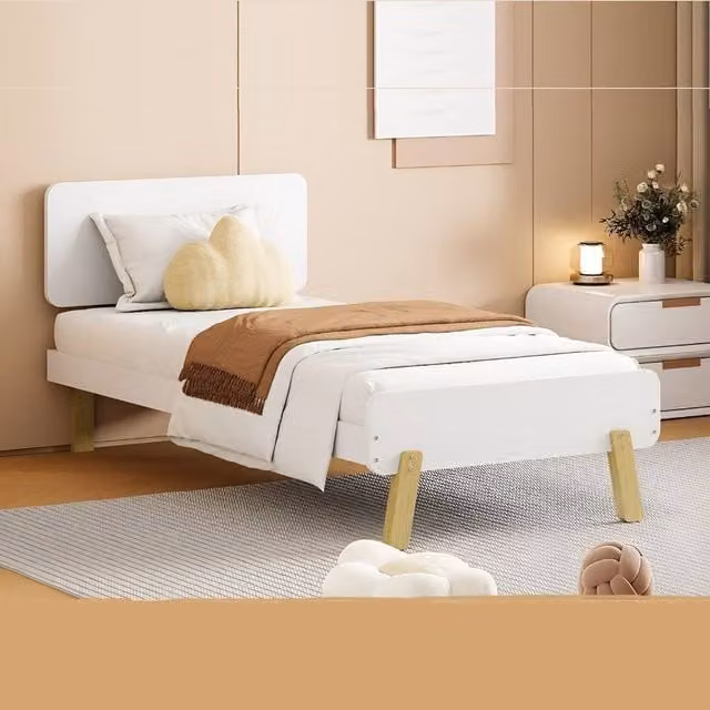 MissionTM Atlantic Single Bed Frame for Children in White, Solid Wood, W/D/H: 90 x 190 x 85 cm