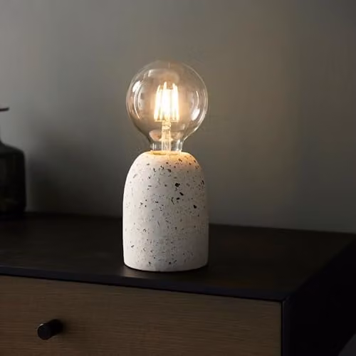 Endon Spiro Modern Table Lamp in White Terrazzo Stone Effect – 2