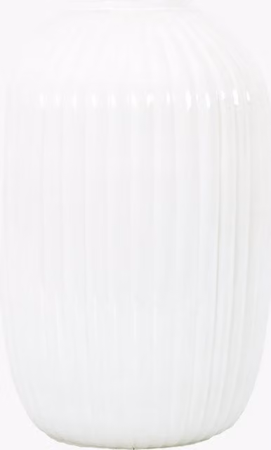 Perch & Parrow Ridgley White Glass Tabletop Vase, Medium, Round