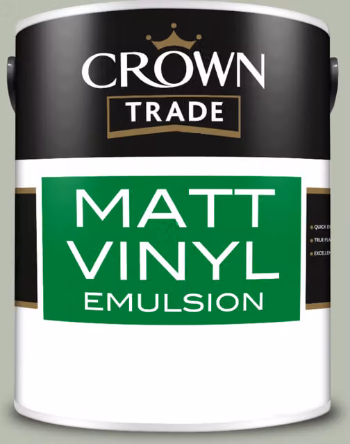 Crown Trade Mellow Sage Matt Water Based Dispersion Vinyl Paint, 5 l