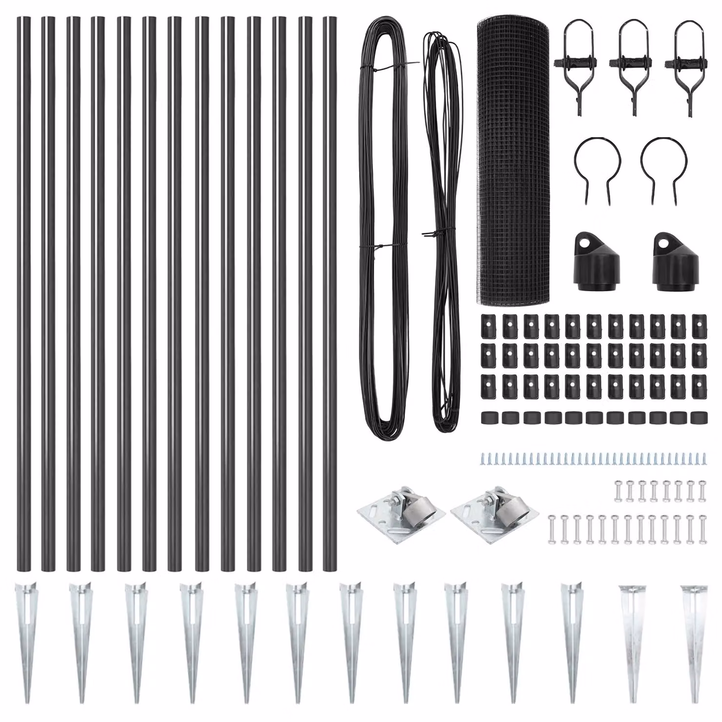 Berkfield Home Grey Steel Welded Wire Fence with 13 Spike Posts, W: 0.4 m, L: 25 m – 3