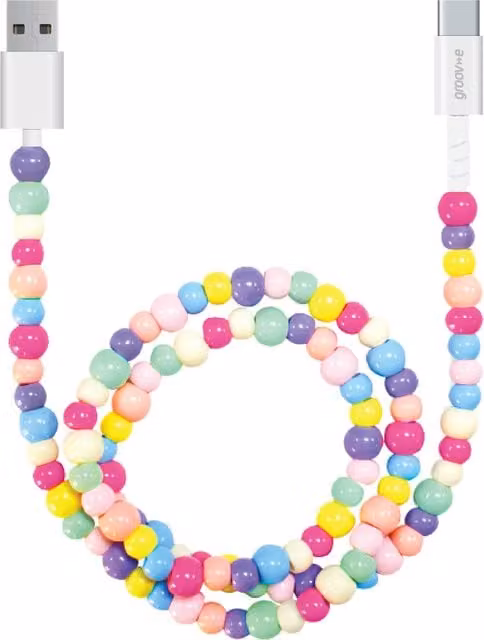 Groov-e USB-C to USB-A Charging Cable in Multicolour and White