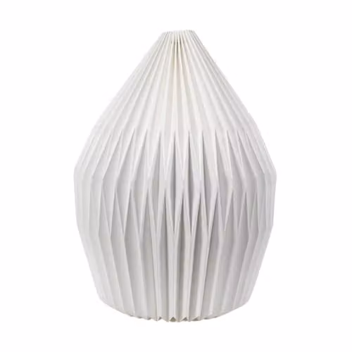ValueLights White Geometric Origami Teardrop Paper Pleated Lampshade, Shade Width: 29.5 cm