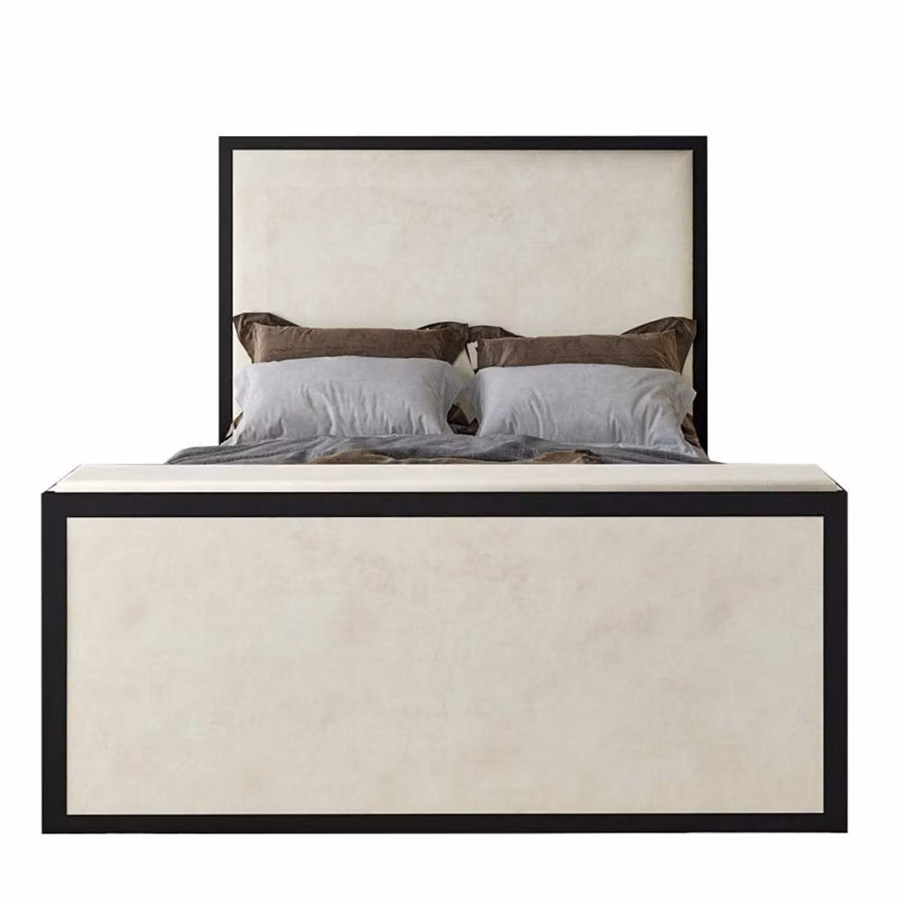 KDMD Woldingham Upholstered Electric Media TV Bed Frame in Black and White, Small Double – 2