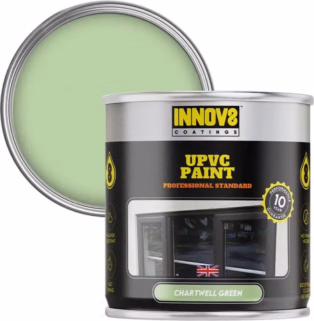 Innov8 Coatings Green Satin Finish uPVC Paint for Doors and Windows, 750ml